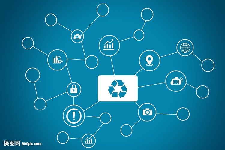 藍色環(huán)?？萍歼B線圖圖